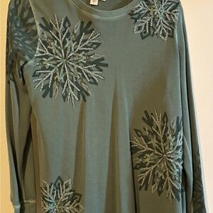 Coldwater Creek Sage Waffle Knit Top